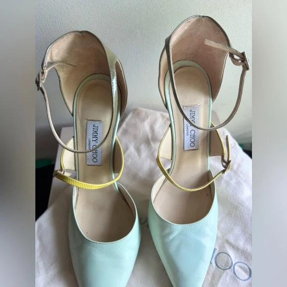 Jimmy Choo Kid Patent Typhoon Ankle Strap Pumps - Picture 7 of 9